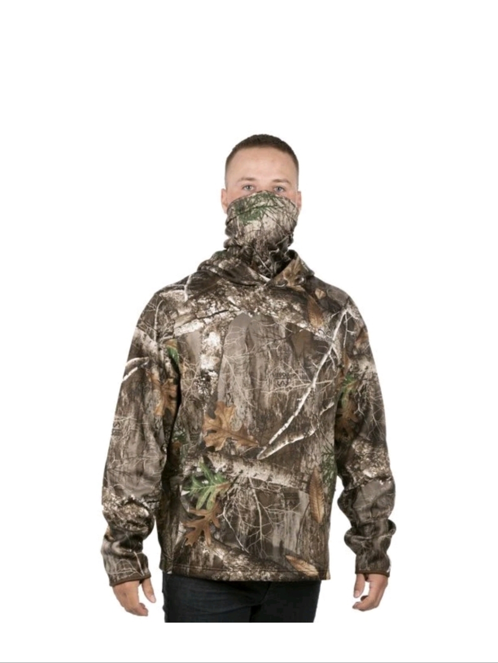 Real Tree Mens Camo Hoodie Large 42-44 With Neck Gaiter (Sports/Hunting/Fishing)